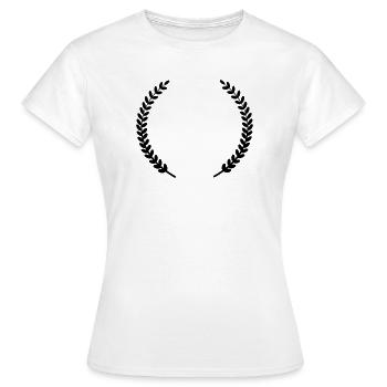 Winner wreath laurel wreath around - Women's T-Shirt - white - Front - AI Model Female 172 dark (172cm)