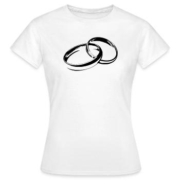 Alliances Bagues de mariage Bagues de mariage - T-shirt Femme - blanc - Devant - AI Model Female 172 dark (172cm)