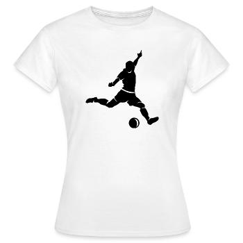 Fußballspieler Torschuss Sport Symbol Illustration - Frauen T-Shirt - Weiß - Vorne - AI Model Female 172 dark (172cm)