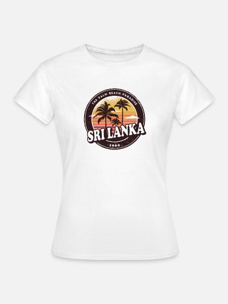 Sri Lanka Vintage Beach Design / Geschenkidee - Frauen T-Shirt - Weiß