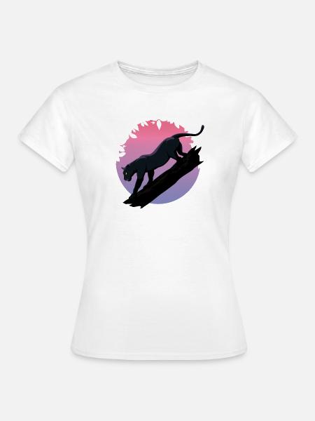 Schwarzer Tier-Panther aus dem Dschungel - Frauen T-Shirt - Weiß