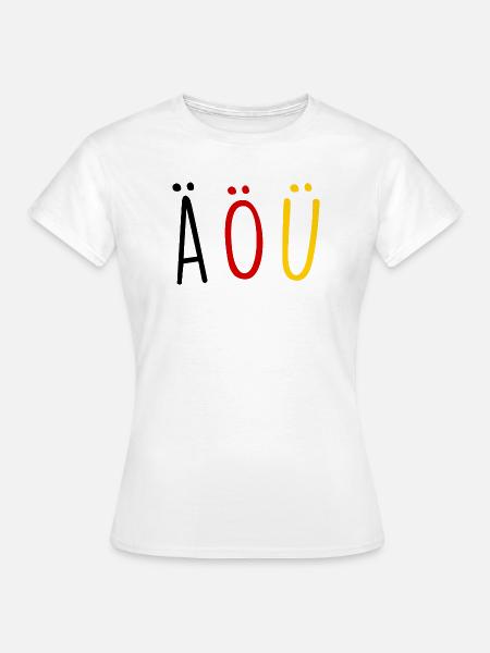 Deutsche Sprache German Language Umlaut Flagge - Frauen T-Shirt - Weiß