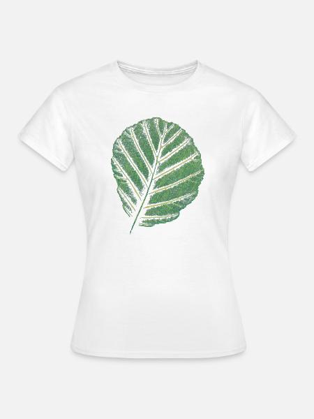 Blatt Erle / Original Kunstdruck - Frauen T-Shirt - Weiß