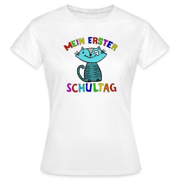 Mein Erster Schultag Katze - Frauen T-Shirt - Weiß - Vorne - AI Model Female 172 dark (172cm)