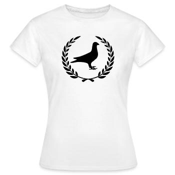Tauben-Wettbewerb Taube - Frauen T-Shirt - Weiß - Vorne - AI Model Female 172 dark (172cm)