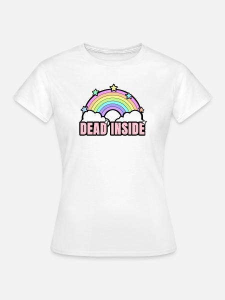 Dead Inside Rainbow - Frauen T-Shirt - Weiß