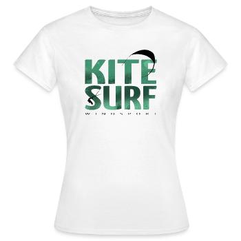 KITESURF 2021 green - Women's T-Shirt - white - Front - AI Model Female 172 dark (172cm)