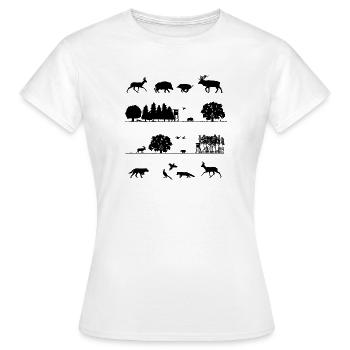 Habitants de la forêt - T-shirt Femme - blanc - Devant - AI Model Female 172 dark (172cm)