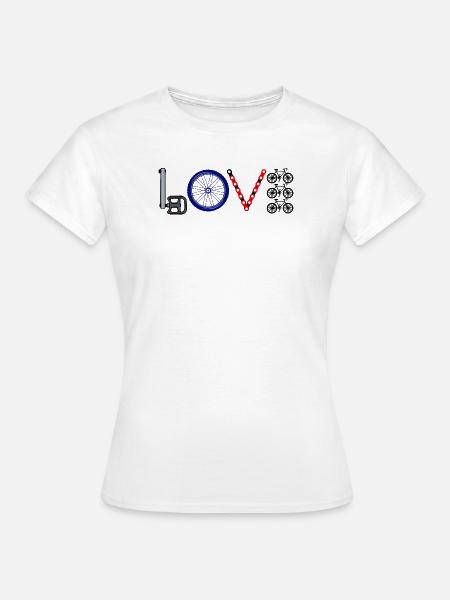 Liebe Fahrrad Rad - Frauen T-Shirt - Weiß