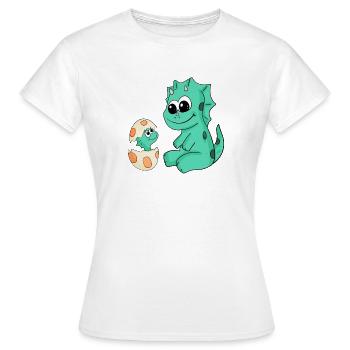 Dinosaures avec des dinosaures bébé - T-shirt Femme - blanc - Devant - AI Model Female 172 dark (172cm)