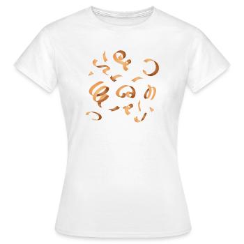 Copeaux de bois - Là où on rabote, des copeaux tombent - T-shirt Femme - blanc - Devant - AI Model Female 172 dark (172cm)