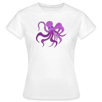 Ein flauschiger Oktopus, der Tentakel schwingt - Frauen T-Shirt - Weiß - Vorne - AI Model Female 172 dark (172cm)