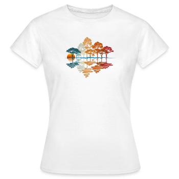 HERBSTWALD, WALD - Frauen T-Shirt - Weiß - Vorne - AI Model Female 172 dark (172cm)
