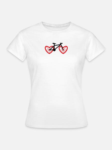 Fahrrad Herz Rad - Frauen T-Shirt - Weiß