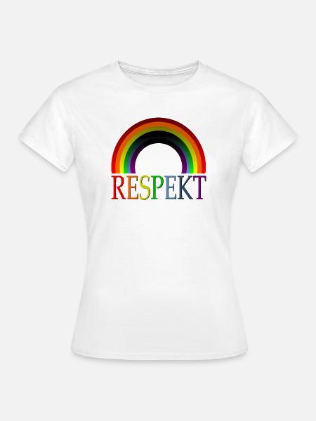 RESPEKT RESPEKTIEREN HALTUNG REGENBOGENFAHNE - Frauen T-Shirt - Weiß