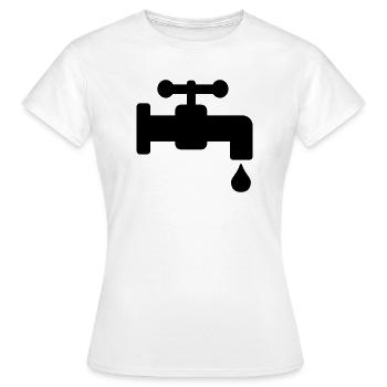 Fuite du robinet d’eau - T-shirt Femme - blanc - Devant - AI Model Female 172 dark (172cm)