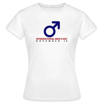 Journée internationale des hommes - T-shirt Femme - blanc - Devant - AI Model Female 172 dark (172cm)