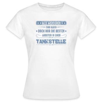 Tankstelle Tankstellenwart - Frauen T-Shirt - Weiß - Vorne - AI Model Female 172 dark (172cm)