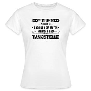Tankstelle Tankstellenwart - Frauen T-Shirt - Weiß - Vorne - AI Model Female 172 dark (172cm)