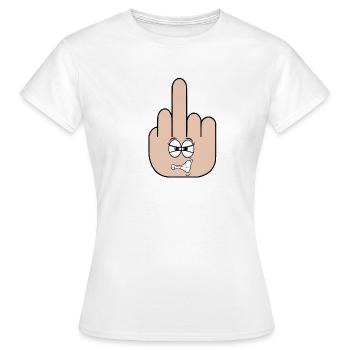 middle finger - Women's T-Shirt - white - Front - AI Model Female 172 dark (172cm)