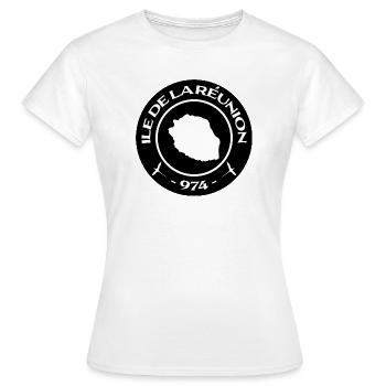 Ile de la Réunion / 974 - T-shirt Femme - blanc - Devant - AI Model Female 172 dark (172cm)