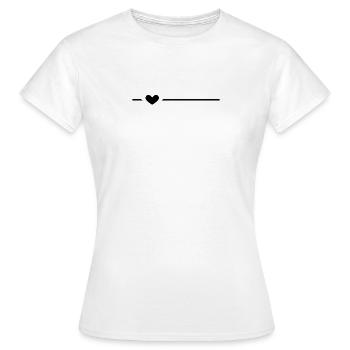 Ligne Cœur Noir - T-shirt Femme - blanc - Devant - AI Model Female 172 dark (172cm)