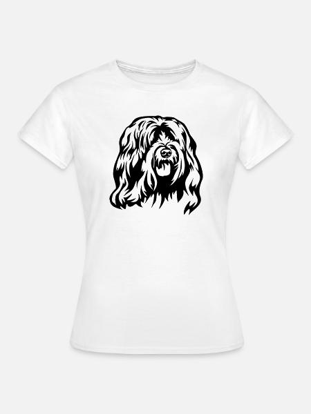 Tibet Terrier Kopf - Frauen T-Shirt - Weiß