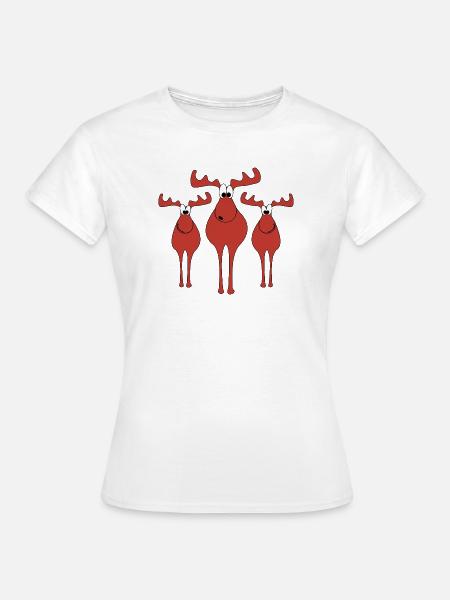 Elche Weihnachten - Frauen T-Shirt - Weiß