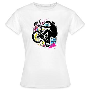 Buntes Bmx | Bmx Fahrrad Farbenfreudig | Bmx Rad - Frauen T-Shirt - Weiß - Vorne - AI Model Female 172 dark (172cm)