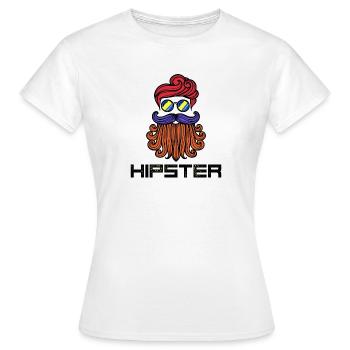 Beard Hipster Disant Barbe Coiffure Barbe Porteur de Barbe - T-shirt Femme - blanc - Devant - AI Model Female 172 dark (172cm)