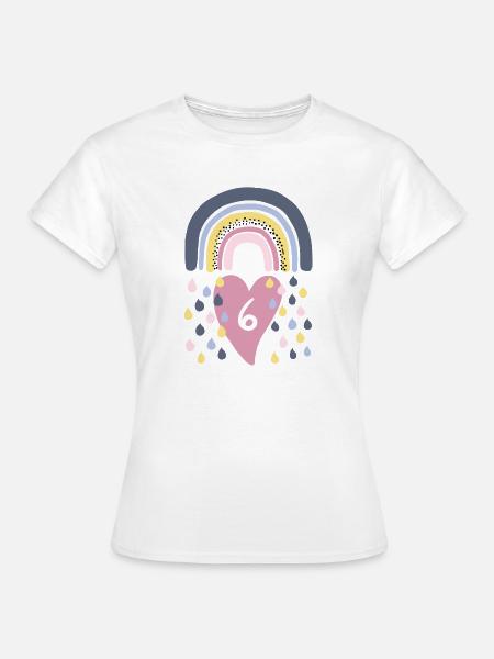 Rainbow 6th Birthday Kids - Women's T-Shirt - white