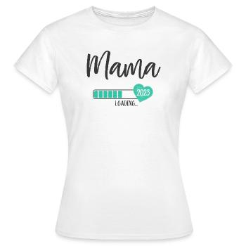 Maman Chargement 2023 Cœur Jeune Maman à venir - T-shirt Femme - blanc - Devant - AI Model Female 172 dark (172cm)