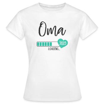 Oma Loading 2023 Herz Junge Werdende Großmutter - Frauen T-Shirt - Weiß - Vorne - AI Model Female 172 dark (172cm)