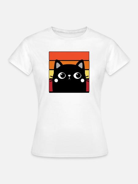 Chat et fond coloré - T-shirt Femme - blanc