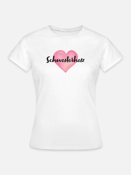 Schwesterherz Schwester Herz - Frauen T-Shirt - Weiß