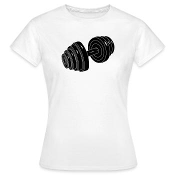 Dumbel Gym Gewicht - Frauen T-Shirt - Weiß - Vorne - AI Model Female 172 dark (172cm)