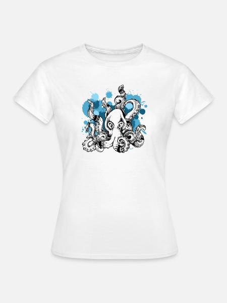 Kraken | Oktopus | Seefahrt | Abenteuer - Frauen T-Shirt - Weiß