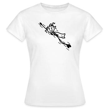 Superwoman vole vite avec cape - T-shirt Femme - blanc - Devant - AI Model Female 172 dark (172cm)