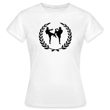 Prix sportif de la couronne de laurier kickboxing - T-shirt Femme - blanc - Devant - AI Model Female 172 dark (172cm)