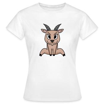 Ziegenbock Bock - Frauen T-Shirt - Weiß - Vorne - AI Model Female 172 dark (172cm)