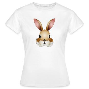 Von Hand gezeichneter Hasen Kopf - Frauen T-Shirt - Weiß - Vorne - AI Model Female 172 dark (172cm)