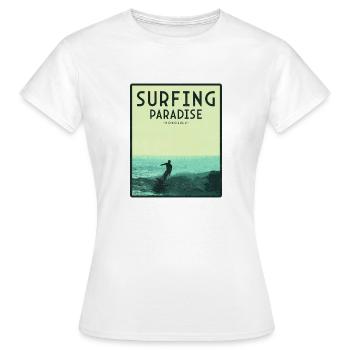 Surfenparadies Honolulu - Frauen T-Shirt - Weiß - Vorne - AI Model Female 172 dark (172cm)