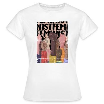 Poing féministe - T-shirt Femme - blanc - Devant - AI Model Female 172 dark (172cm)