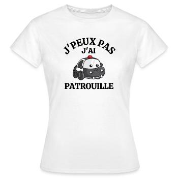 police, je suis policier, patrouille de police - T-shirt Femme - blanc - Devant - AI Model Female 172 dark (172cm)