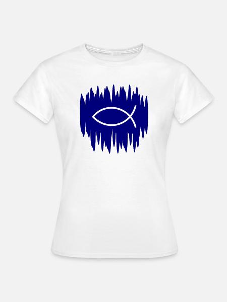 Jesusfisch Ichthys Fisch Fische - Frauen T-Shirt - Weiß