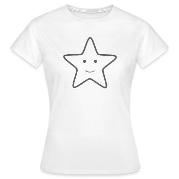 étoile souriante - T-shirt Femme - blanc - Devant - AI Model Female 172 dark (172cm)