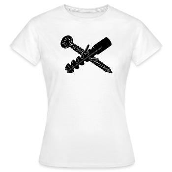 Vis et bouchon pour mur - T-shirt Femme - blanc - Devant - AI Model Female 172 dark (172cm)