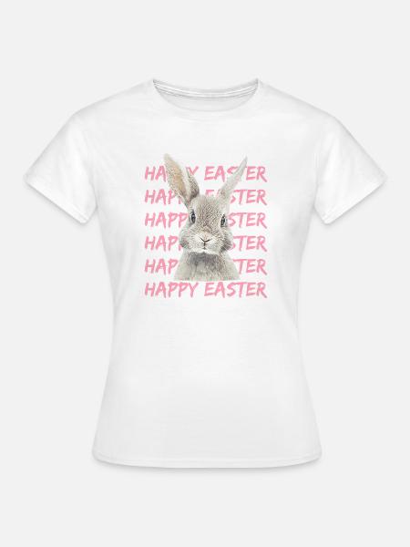 Pastellhase mit Easter-Muster - Frauen T-Shirt - Weiß