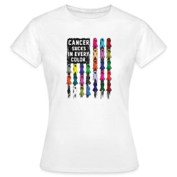 Cancer Awareness Cancer Sucks In Every Color - Women's T-Shirt - white - Front - AI Model Female 172 dark (172cm)