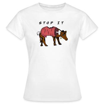 Stop IT COW - Women's T-Shirt - white - Front - AI Model Female 172 dark (172cm)